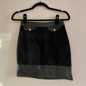 H&M faux suede and leather mini skirt
